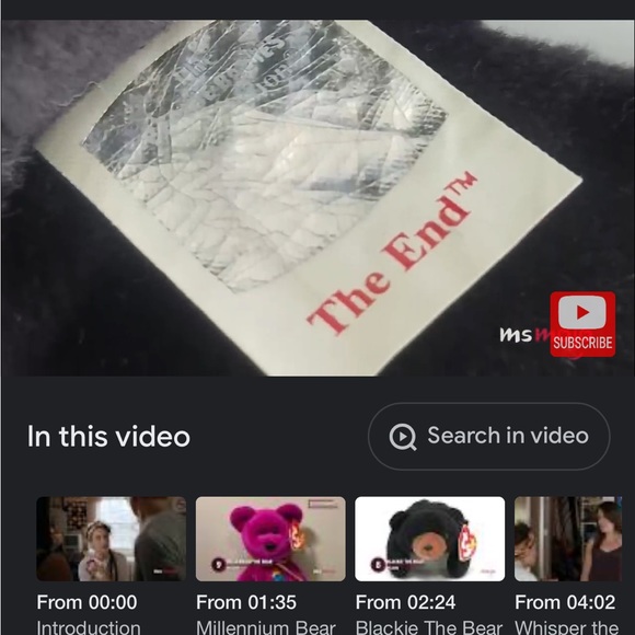 The End Bear Beanie Baby - Picture 9 of 9